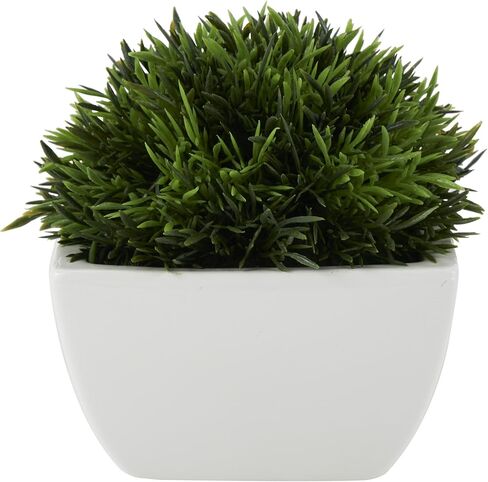 Deco 79 Faux Foliage Artificial Plant with White Ceramic Pot, 7" x 7" x 7", Green in Saudi Arabia