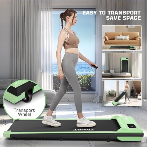 FUNMILY Walking Pad Treadmill 300 lb Capacity Under Desk Treadmill, 2.5hp Portable Treadmills for Home Office Small Running, 2 in 1 Working Walking Jogging Machine with Shock Absorption, LED Display in Saudi Arabia