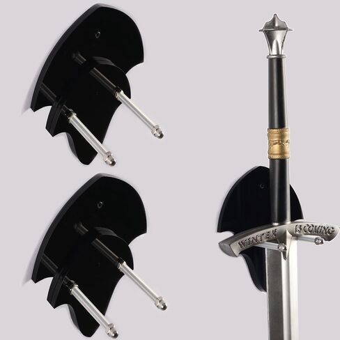 Sword Stand Wall Hanging Sword Stand Sword Hook Wall Hanging Display Stand Single Sword Vertical Wall Hanging Display Stand Samurai Sword Stand (Black 2 Sets) in Saudi Arabia