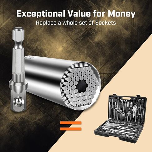 Super Universal Socket Tools, Socket Set with Power Drill Adapter(7-19 MM) Suitable for Wing Nuts, Cap Screws, Hooks, or Flanges. in Saudi Arabia