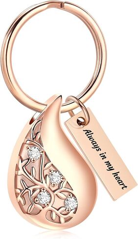Hearbeingt Cremation Urn Keychain Teardrop Cremation Urn Memorial Keychain Ashes Keychain Cremation Jewelry for Men Women in Saudi Arabia