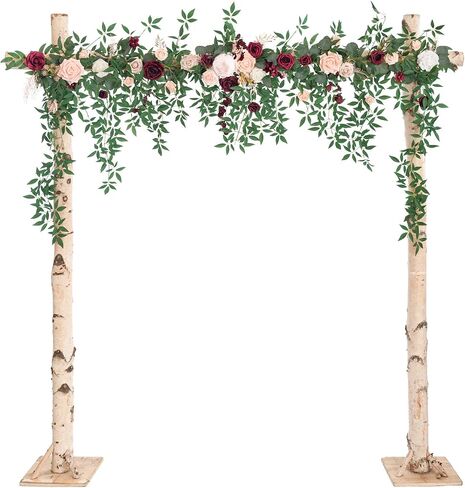 لحظة لينغ 6.5FT خلفية زهرة إكليل الزينة، سقوط زهور الزفاف الاصطناعية قوس، حفل استقبال برتقالي معلق ترتيب شجرة الأوكالبتوس روز أربور في الهواء الطلق حفلة غنيمة الأزهار in Kuwait
