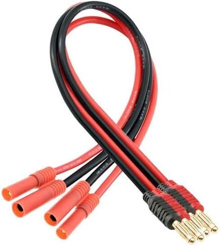 Laisomeke EC5 Plug Connector Adapter, EC5 Male Plug to 4mm Banana Male Connector Adapter with 12AWG 30CM(11.8 inch) Cable for RC Helicopter Vehicle Toys,Quadcopter Car (2 Pack EC5) in Saudi Arabia