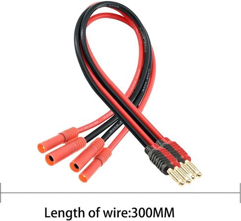 Laisomeke EC5 Plug Connector Adapter, EC5 Male Plug to 4mm Banana Male Connector Adapter with 12AWG 30CM(11.8 inch) Cable for RC Helicopter Vehicle Toys,Quadcopter Car (2 Pack EC5) in Saudi Arabia