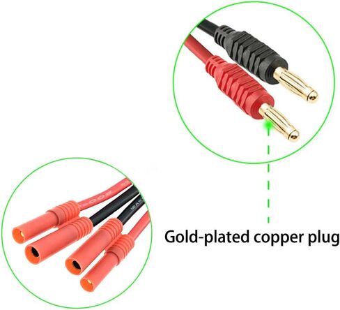 Laisomeke EC5 Plug Connector Adapter, EC5 Male Plug to 4mm Banana Male Connector Adapter with 12AWG 30CM(11.8 inch) Cable for RC Helicopter Vehicle Toys,Quadcopter Car (2 Pack EC5) in Saudi Arabia