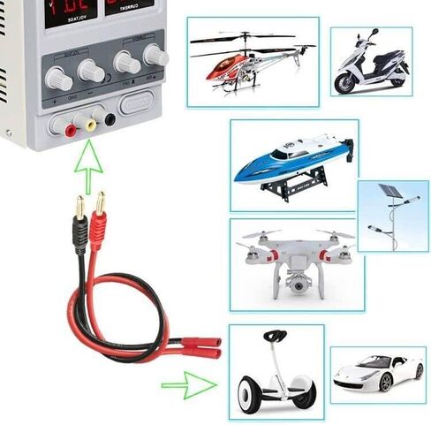 Laisomeke EC5 Plug Connector Adapter, EC5 Male Plug to 4mm Banana Male Connector Adapter with 12AWG 30CM(11.8 inch) Cable for RC Helicopter Vehicle Toys,Quadcopter Car (2 Pack EC5) in Saudi Arabia