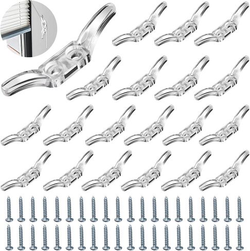 20 PCS Blind Cord Cleat Safety Rope Cleats Plastic Window Cord Cleat Plastic Transparent Blind Accessories Hooks Cord Cleats Drapery Hardware in Saudi Arabia