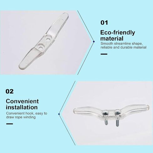 20 PCS Blind Cord Cleat Safety Rope Cleats Plastic Window Cord Cleat Plastic Transparent Blind Accessories Hooks Cord Cleats Drapery Hardware in Saudi Arabia