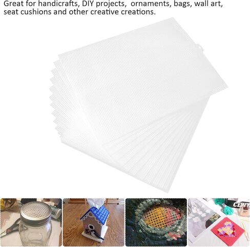 20 Pieces 7 Count Plastic Canvas Sheets, 8x12in Plastic Mesh Sheet in Saudi Arabia