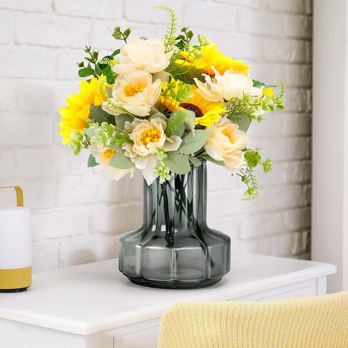 Artificial Sunflower Bouquets, 2 Bunches Fake Flowers with Sunflowers and White Peonies for Home Wedding Summer Decor, Arrangement Table Centerpieces Indoor, DIY Garden Outdoor Art DéCor in Saudi Arabia