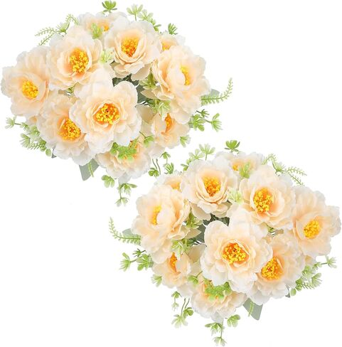Artificial Sunflower Bouquets, 2 Bunches Fake Flowers with Sunflowers and White Peonies for Home Wedding Summer Decor, Arrangement Table Centerpieces Indoor, DIY Garden Outdoor Art DéCor in Saudi Arabia