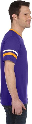 قميص رجالي من Augusta Sportswear بأكمام مخططة، أرجواني/ذهبي/أبيض، X-Large in Saudi Arabia