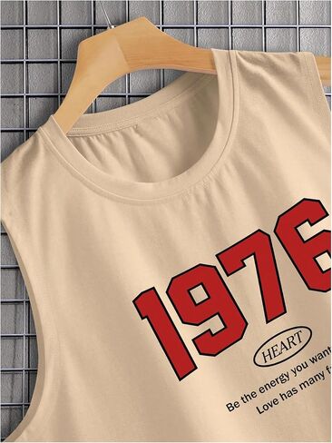 Men's Summer Tank Top Letter Graphic Round Neck Sleeveless Tank Top Workout Gym Tops Streetwear in Saudi Arabia