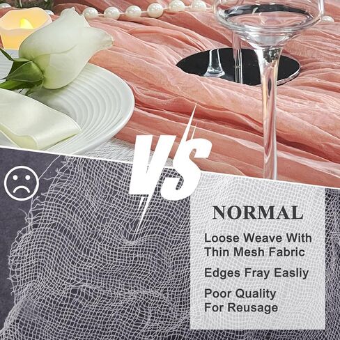 مفرش طاولة من القماش القطني بطول 10 أقدام من قماش الجبن الريفي بوهو باللون الوردي المغبر لتزيين حفلات الزفاف، وديكورات حفلات الشاي، ومستلزمات حفلات الزفاف وعيد الفصح الصيفي in Kuwait