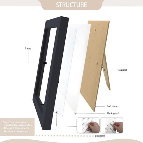 مجموعة مكونة من 80 إطار صور كبير الحجم مع حصيرة للتثبيت على الحائط، إطارات صور بسيطة، إطارات صور متعددة للحائط أو سطح الطاولة، مقاس 4×6 أسود in Kuwait