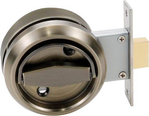 1 Set Recessed Flush Lock for Cabinet 201 Stainless Steel Round Sliding Door Pull Hidden Privacy Locker Knobs Handles (Bronze) in Saudi Arabia