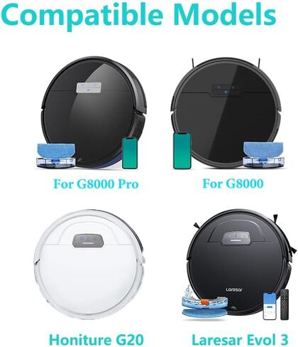 15 Pack Replacement Accessories for Ecovacs Deebot T30 Omni, T30 PRO Omni, T30s, for Yeedi M12 Pro+ Vacuum, 4 Side Brush, 2 Hepa Filter, 4 Mop Cloth, 4 Dust Bag, 1 Cleaning Brush in Saudi Arabia