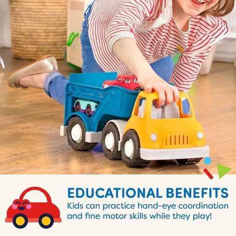 Battat- Wonder Wheels- Toy Carrier Truck & 2 Toy Cars – Toy Truck Playset For Kids, Toddlers – Pretend Play- Recyclable Materials – 1year + in Saudi Arabia