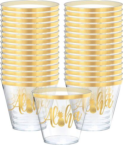 30 عبوة Aloha Summer Tumblers - 266مل نظارة بلاستيكية in Kuwait