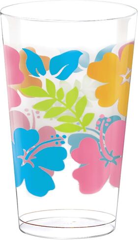 Gold Hot-Stamped Clear Aloha Plastic Tumblers - 9 oz. (30 Pcs) - Perfect for Tropical Parties, Luaus & Celebrations in Kuwait
