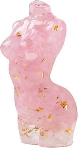 Natural Resin Rose Quartz Goddess Female Model Collect Sculpture Crafts Healing Crystal Reiki Meditation Yoga Balancing Chakras Statue Home Ornaments Spiritual Gifts in Saudi Arabia