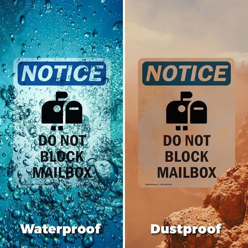 (عبوتان) لافتة لا تحجب صندوق البريد مع علامة إشعار رمز OSHA مقاس 12.7 سم × 3.5 سم ملصق من الفينيل مقاوم للطقس، محمي من الأشعة فوق البنفسجية لمكان العمل والأعمال التجارية وموقع البناء، صنع في الولايات المتحدة الأمريكية in Saudi Arabia