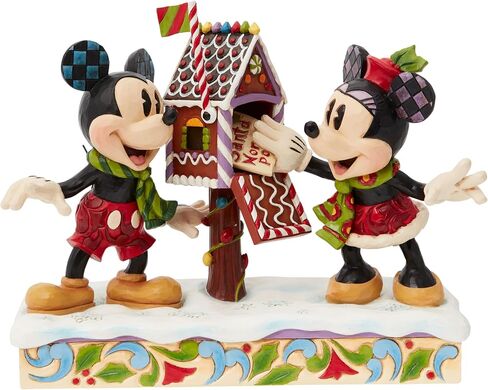 مجموعة Enesco Disney Traditions من تصميم Jim Shore Mickey وMinnie Mouse Letters to Santa تمثال - تمثال من الراتنج الحجري مطلي يدويًا مصنوع يدويًا لعيد الميلاد من Disney تمثال ديكور منزلي، 7 بوصات in Saudi Arabia
