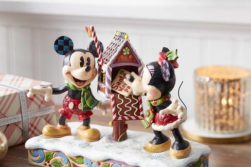 مجموعة Enesco Disney Traditions من تصميم Jim Shore Mickey وMinnie Mouse Letters to Santa تمثال - تمثال من الراتنج الحجري مطلي يدويًا مصنوع يدويًا لعيد الميلاد من Disney تمثال ديكور منزلي، 7 بوصات in Saudi Arabia