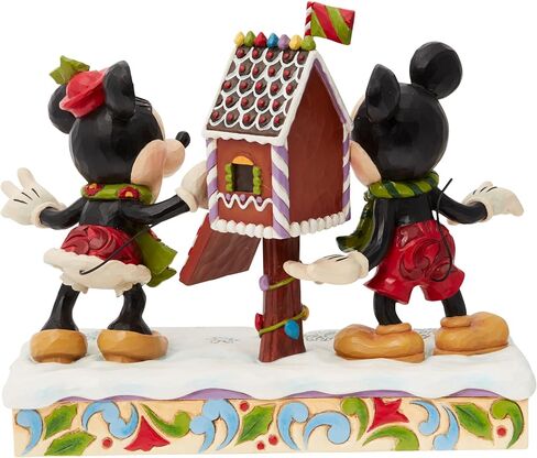 مجموعة Enesco Disney Traditions من تصميم Jim Shore Mickey وMinnie Mouse Letters to Santa تمثال - تمثال من الراتنج الحجري مطلي يدويًا مصنوع يدويًا لعيد الميلاد من Disney تمثال ديكور منزلي، 7 بوصات in Saudi Arabia