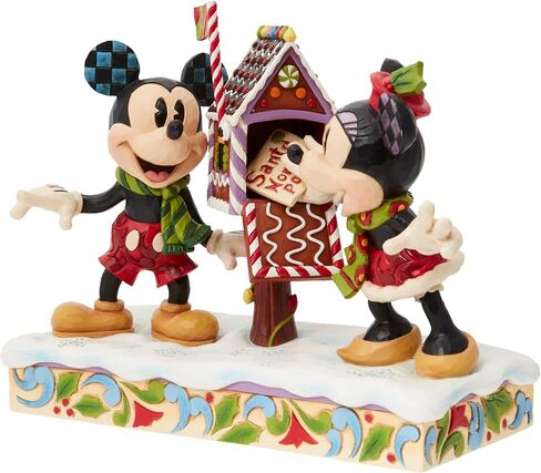 مجموعة Enesco Disney Traditions من تصميم Jim Shore Mickey وMinnie Mouse Letters to Santa تمثال - تمثال من الراتنج الحجري مطلي يدويًا مصنوع يدويًا لعيد الميلاد من Disney تمثال ديكور منزلي، 7 بوصات in Saudi Arabia