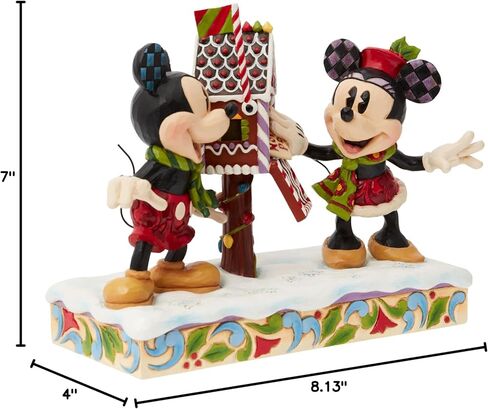 مجموعة Enesco Disney Traditions من تصميم Jim Shore Mickey وMinnie Mouse Letters to Santa تمثال - تمثال من الراتنج الحجري مطلي يدويًا مصنوع يدويًا لعيد الميلاد من Disney تمثال ديكور منزلي، 7 بوصات in Saudi Arabia