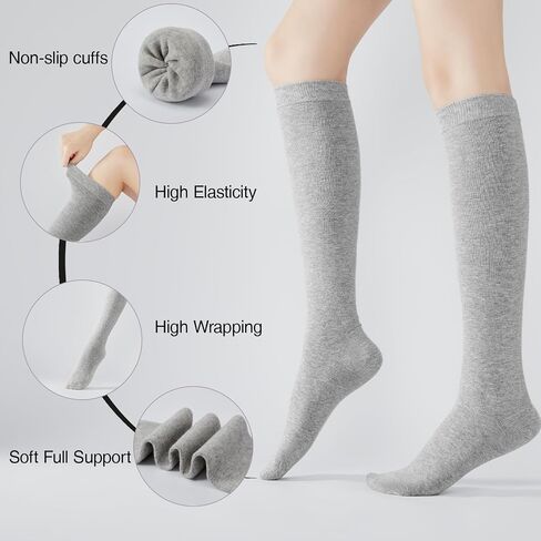 J-BOX Women's Cotton Knee High Socks Outdoor Sport Athletic Socks(3/5 pairs) in Saudi Arabia