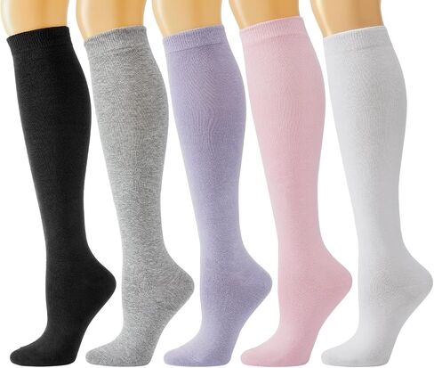 J-BOX Women's Cotton Knee High Socks Outdoor Sport Athletic Socks(3/5 pairs) in Saudi Arabia