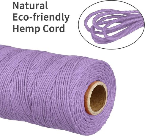[NS HEMP] خيط حرفي من سلك القنب بنسبة 100%، سلك مكرامية 1 مم 205 قدم، خيط من خيوط القنب لصنع المجوهرات (006 لافندر) in Kuwait