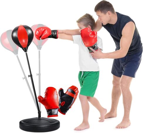 Punching Bag for Kids, Kids Boxing Bag with Stand, 3 4 5 6 7 8 Years Old Adjustable Kids Punching Bag, Boxing Set as Boys & Girls Toys Gifts in Saudi Arabia