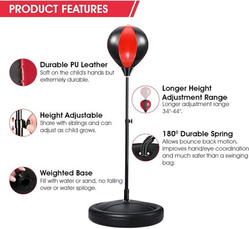 Punching Bag for Kids, Kids Boxing Bag with Stand, 3 4 5 6 7 8 Years Old Adjustable Kids Punching Bag, Boxing Set as Boys & Girls Toys Gifts in Saudi Arabia