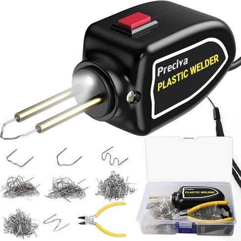 Preciva 100W Plastic Welder, Portable Plastic Welding Kit with 200Pcs Welder Staples and Pliers, Hot Stapler Plastic Repair Kit for Car Bumper Crack Kayak and Most Plastic Product Repair in Kuwait