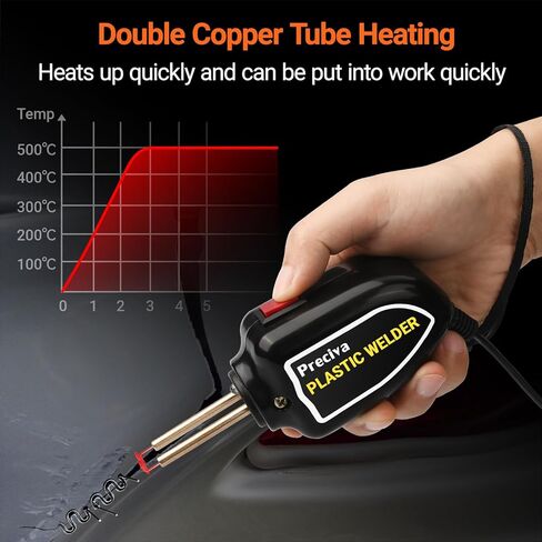 Preciva 100W Plastic Welder, Portable Plastic Welding Kit with 200Pcs Welder Staples and Pliers, Hot Stapler Plastic Repair Kit for Car Bumper Crack Kayak and Most Plastic Product Repair in Kuwait