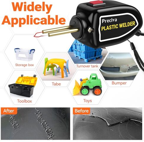 Preciva 100W Plastic Welder, Portable Plastic Welding Kit with 200Pcs Welder Staples and Pliers, Hot Stapler Plastic Repair Kit for Car Bumper Crack Kayak and Most Plastic Product Repair in Kuwait