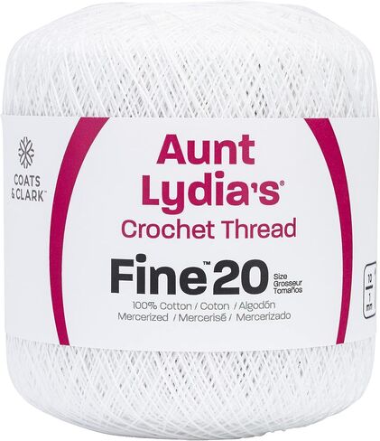 Red Heart Extra Fine Crochet - 1 Pack of 400y/365m - White in Kuwait