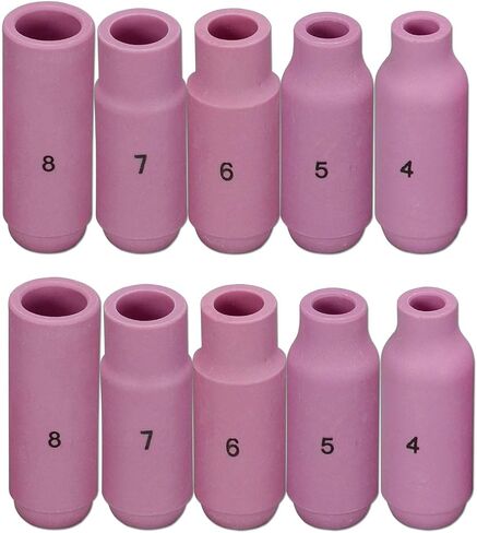 RIVERWELD TIG ألومينا فوهات كوب درع السيراميك 10N50 #4 10N49 #5 10N48 #6 10N47 #7 10N46 #8 Fit DB PTA SR WP 17 18 26 TIG شعلة لحام 10 قطعة in Kuwait