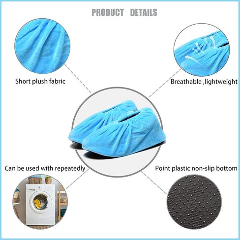 10Pairs Reusable Non Slip Shoe Covers, Premium Soft Washable Thickened Boot Shoe Covers for Household, Office, Laboratory，one size 10 Colors in Saudi Arabia