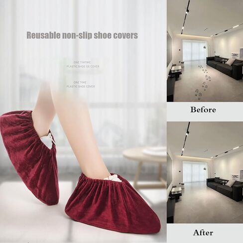 10Pairs Reusable Non Slip Shoe Covers, Premium Soft Washable Thickened Boot Shoe Covers for Household, Office, Laboratory，one size 10 Colors in Saudi Arabia