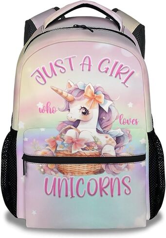 Unicorn Backpacks for Girls, 16 Inch Cute Print Kids Backpack for School, Pink Lightweight Bookbag for Travel in Saudi Arabia