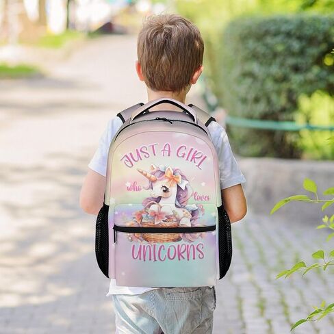 Unicorn Backpacks for Girls, 16 Inch Cute Print Kids Backpack for School, Pink Lightweight Bookbag for Travel in Saudi Arabia