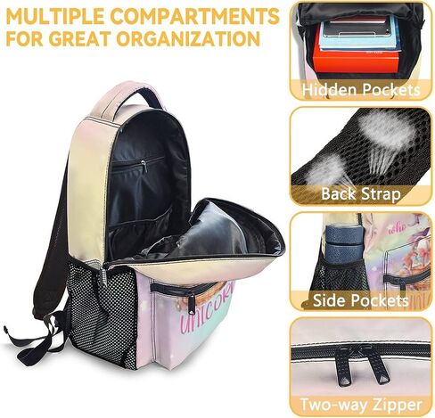 Unicorn Backpacks for Girls, 16 Inch Cute Print Kids Backpack for School, Pink Lightweight Bookbag for Travel in Saudi Arabia