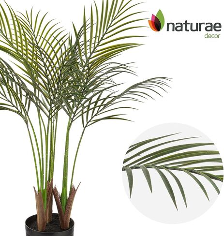 نبات نخيل الأريكا من Naturae Decor - نبات منزلي صناعي داخلي وخارجي نابض بالحياة - مقاوم للأشعة فوق البنفسجية بارتفاع 47 بوصة in Kuwait