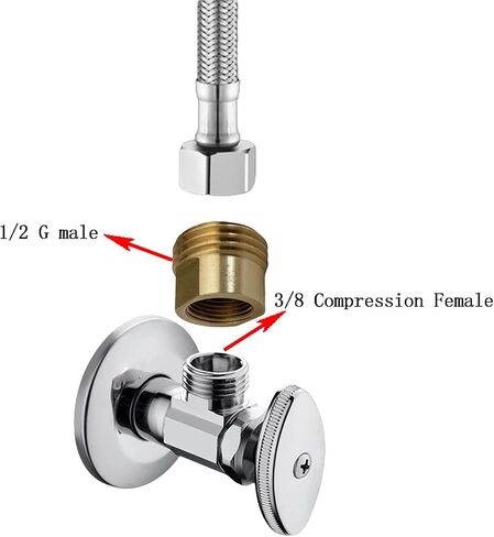 3pcs 1/2 G Male to 3/8 Compression Female Thread Bushing Pipe Fitting Sink Accessory in Saudi Arabia