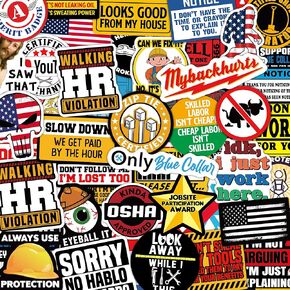 173 PCS Funny Hard Hat Stickers for Adults - Waterproof Vinyl for Welding Helmet, Tool Box, Electrician, Mechanic Tools - Blue Collar Gifts for Men, Mechanic, Co-Workers (173)