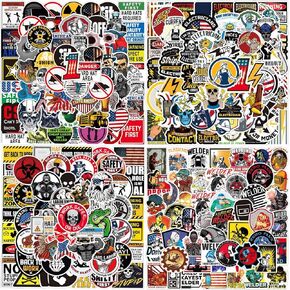 200pcs Hard Hat Stickers (Dirty) for Tool Box, Helmet, Funny Stickers for Adults, Blue Collar Stickers Gifts for Men, Waterproof Vinyl Hardhat Stickers for Electrician, Welder, Construction, Mechanic